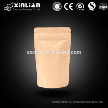 Bolsa de cierre con cremallera de papel para alimentos / pvc bolsa de cierre con cremallera impermeable / bolsa de cierre con cremallera de papel